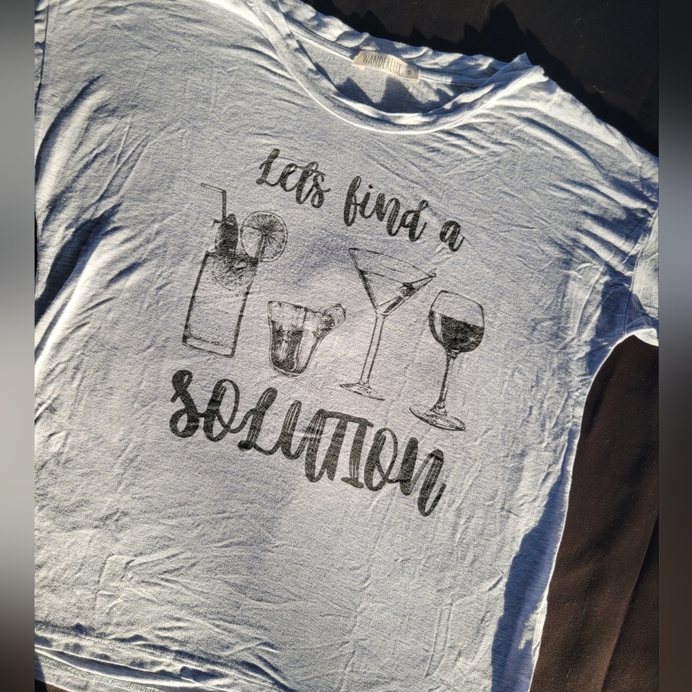Women's Small Girls Night Drinking Casual Graphic Tee Short Sleeve Soft Funny